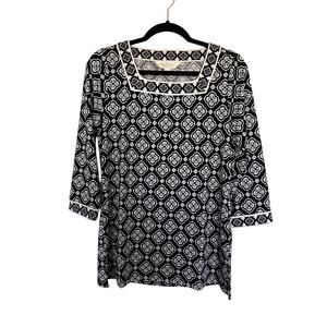 Magnolia Grace Mariana Square Neck 3/4 Sleeve Tunic Top, M